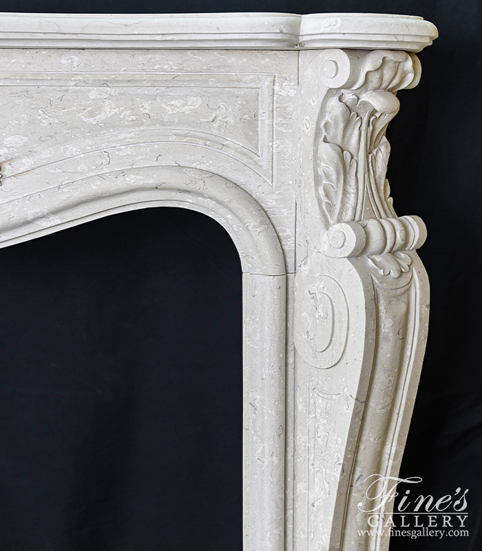 Marble Fireplaces  - French Louis X Perlato Royal Italian Marble Fireplace Mantel - MFP-2271